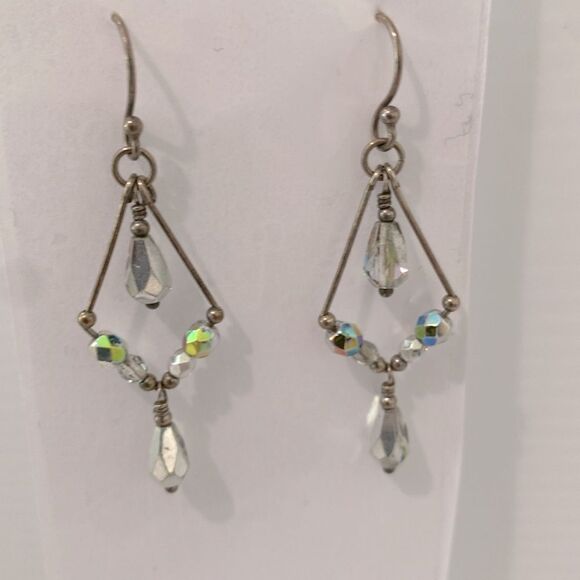 Elegant Vintage Rhinestone Two Tone Drop Dangle Boho Earrings - Picture 3 of 5